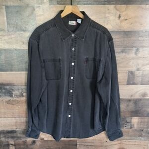 Levi's Charcoal Button Down Denim Long Sleeve Shirt Size XXL Men